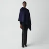 Theory Draped Poncho In Felted Wool-cashmere In Blue