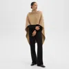 Theory Draped Poncho In Felted Wool-cashmere In New Camel