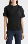 Theory Draped Supima Cotton-jersey T-shirt In Black