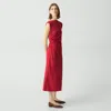 Theory Draped Sweater Dress In Crepe Jersey In Cherry