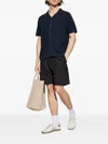 Theory Drawstring Cotton Shorts In Black
