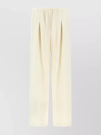 THEORY DRAWSTRING ELASTIC WAISTBAND PLEATED TROUSERS