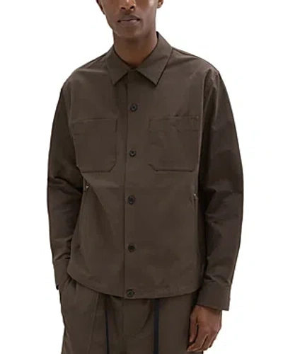 Theory Drawstring Hem Shirt Jacket In Deep Tundra