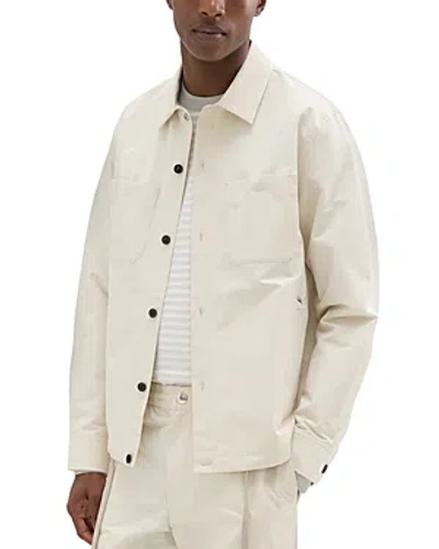 Theory Drawstring Hem Shirt Jacket In Ecru