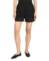 Theory Wool Blend Drawsting Shorts In Black