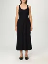 Theory Midi Dress In Textured Cotton-blend In Black