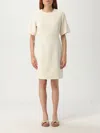 Theory Crepe Flare Mini Dress In Neutral
