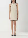 Theory Clean Shift Sleeveless Mini Dress In Sand
