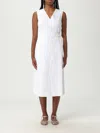 Theory Sleeveless A-line Wrap Dress In Good Linen In White