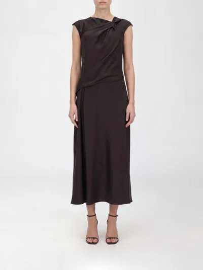 Theory Dress Woman Color Charcoal In Brown