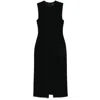 Theory Bias Seam Midi Dress In Black Polyamide In Multicolor