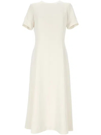 Theory Crepe Midi Dress In Neutrals