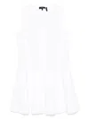 Theory Mini Dress With Crew Neck And Flared Skirt In White