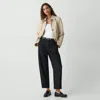 Theory Drop Curve Pant In Stretch Wool In Black