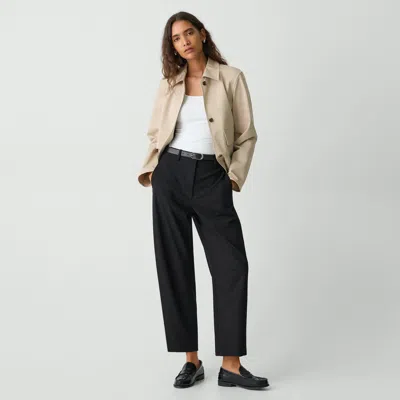 Theory Drop Curve Pant In Stretch Wool In Black
