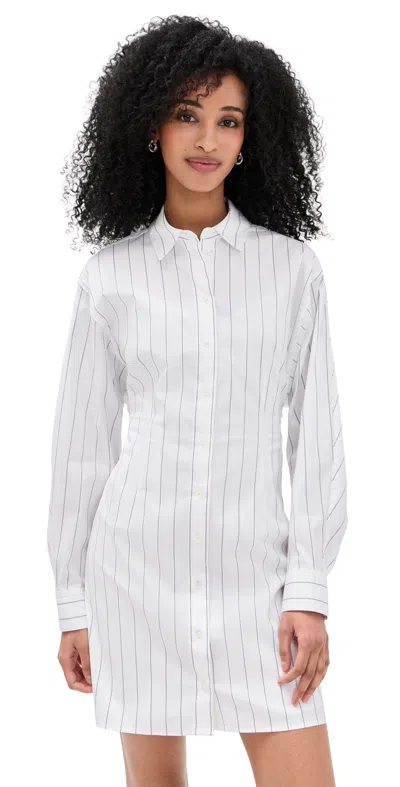 Theory Drop Volume Shirt Dress Lavender Multi In White