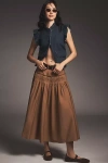 Theory Drop-waist Accordion Yoke Midi Skirt