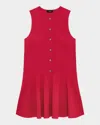 Theory Sleeveless Mini Dress In Good Linen In Cherry