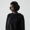 Theory Earmuffs In Faux Fur In Black
