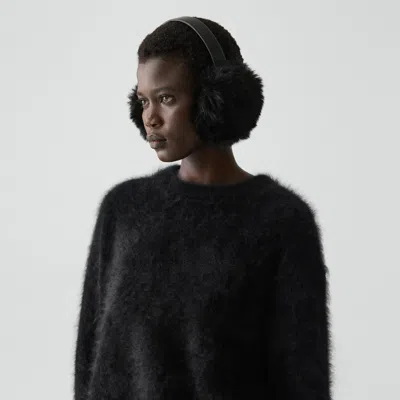 Theory Earmuffs In Faux Fur In Black