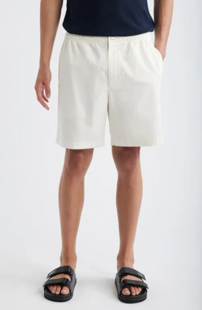 Theory Easy Elastic Waist Cotton Shorts In White