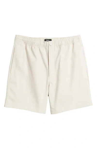 Theory Easy Elastic Waist Stretch Twill Shorts In Sand