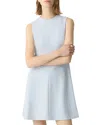 Theory Crepe Flared Mini Dress In Blue