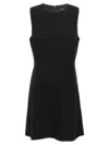 Theory Flare Dress Waist Round Neckline In Black