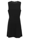 Theory Flare Dress Waist Round Neckline In Black