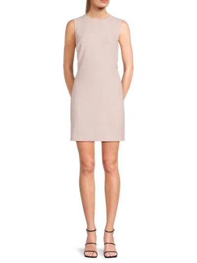 Theory Easy Solid Mini Shift Dress In Light Pink In Gray