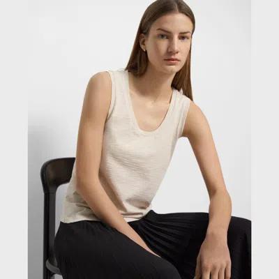 Theory Easy Tank Top In Organic Slub Cotton In Canvas