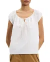Theory Easy Tie Blouse Woven Top In White