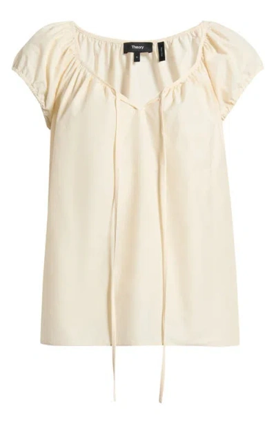 Theory Easy Tie Woven Shirt In Gold