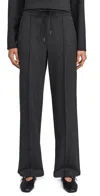 Theory Grey Drawstring Pants In Stretch Fabric Woman In Charcoal/black
