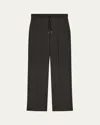 Theory Grey Drawstring Pants In Stretch Fabric Woman In Charcoalblack