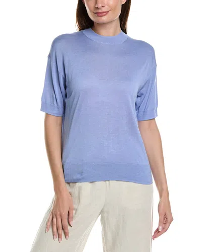 Theory Easy Washable Silk-blend Shirt In Blue