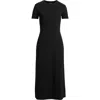 Theory Effortless Stretch Pima Cotton Rib T-shirt Dress In Black