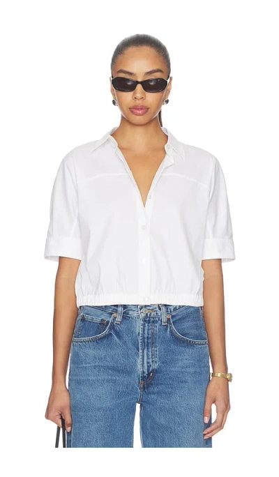 Theory Elastic Short Sleeve Shirt In White