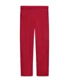 Theory Treeca Good Linen Cropped Pull-on Ankle Pants In Cherry