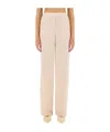 Theory Wide-leg Silk Pants With Comfortable Waistband In Nude