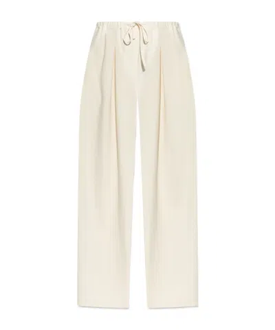Theory Elastic Waist Casual Pants In White