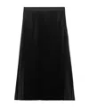 Theory Pleated Wool-blend Flannel Midi Skirt In Black