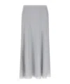 Theory Flowy Silk Skirt With Silhouette In Gray