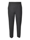 Theory Double Pleat Trousers In Charcoal