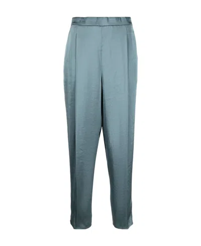 Theory Elasticated Cropped Trousers In Blue