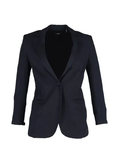 Pre-owned Theory Elasticated Waist Blazer In Blue