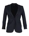 Theory Elasticated Waist Blazer In Navy Blue Triacetate In Blue
