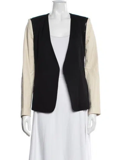 Pre-owned Theory Embossed Leather Blazer In Black