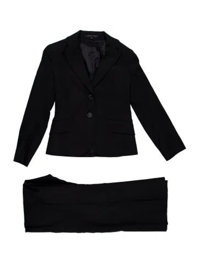 Pre-owned Theory Embroidered Accent Pant Set In Black