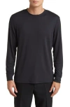 Theory Mens Maden Textured Relaxed-fit Wool Jumper Charcoal Melange In Black